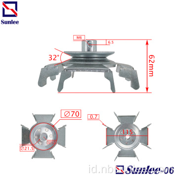 Mesin cuci Impeller baja Pulley Internal D12mm